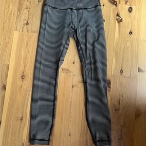 lululemon athletica Black and White Striped Leggings